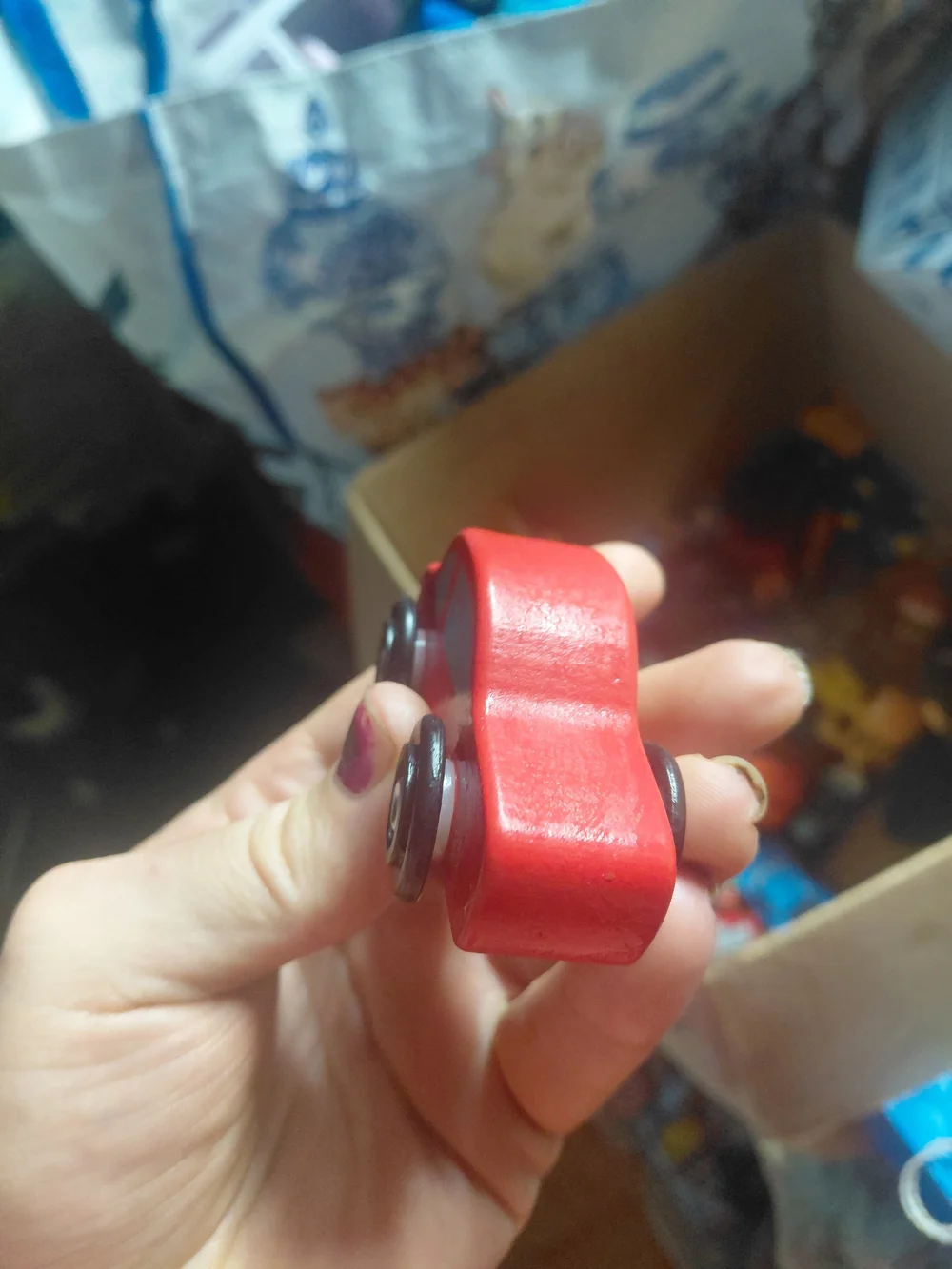 Melissa & Doug Red Wooden Toy Car with Teal Window